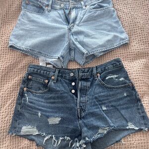 Levi's Women's Two-Pack Denim Shorts — Light Blue & Dark Blue